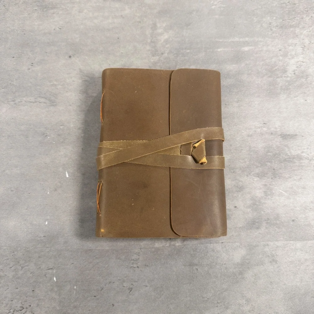 Handmade Leather Journal Brown Rustic Wrap Tie Sketchbook Diary Notebook